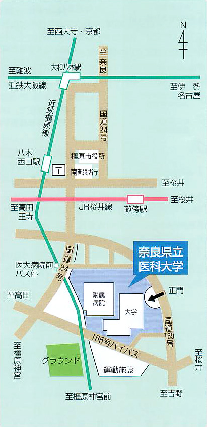 奈良医大周辺地図